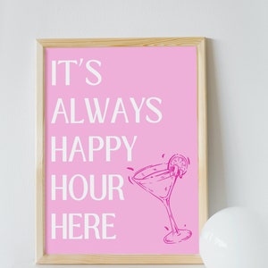 Zawsze jest tu Happy Hour Wydrukuj | Sztuka wózka barowego | Wydruk Happy Hour | Pobierz sztukę cyfrową