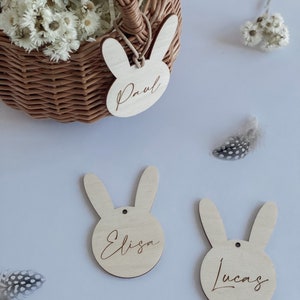 Personalized Easter basket Easter nest I bunny pendant for Easter basket I Easter decoration I engraved wooden pendant nur Anhänger