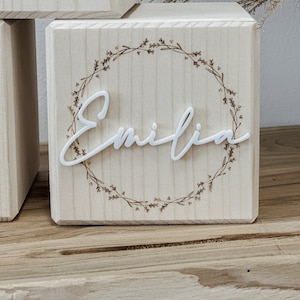 Personalized wooden money box I Money box with name I Gift for birth, baptism or school enrollment Ranke + Name Acryl