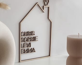 House with name | House with family name | Personalized wooden house | Housewarming gift idea | Topping-out ceremony