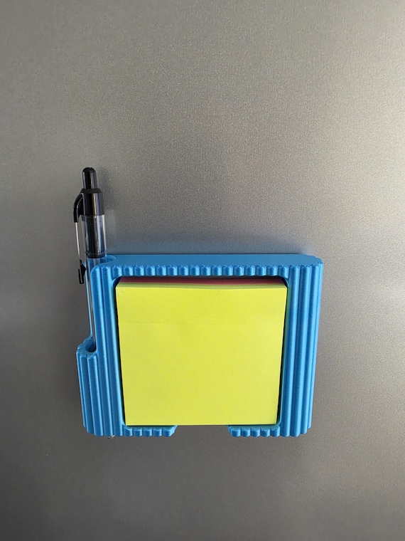 Magnetic Post‑It Note Holder with Pen Slot – 3D Printed Organizer