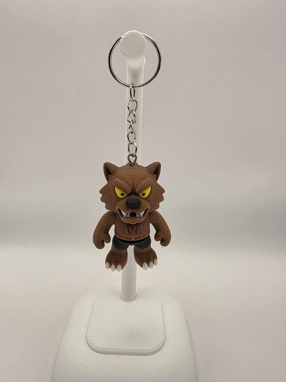 3D Printed Articulated Werewolf Keychain | Cartoon Monster Fidget Toy Bag Charm