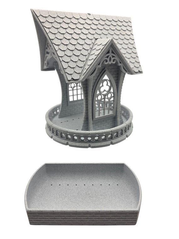 Gothic Miniature Tower – Handcrafted Architectural Ornament | Fantasy Diorama Prop | Fairy Garden House | Tabletop Terrain