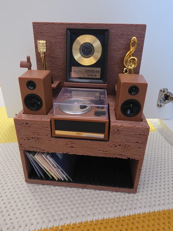 Short Mini Brands Miniature Vinyl Station Display • Mini Record Storage • Retro Miniature Collectible