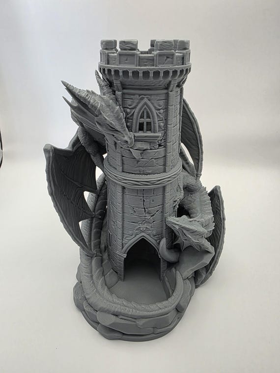 3D Printed Dice Tower, Castle Design Dice Roller for Gamers, Tabletop Accessory, D&D Essentials