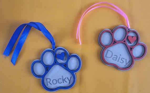 Personalised Dog Paw Ornament/Unique/Christmas/Gift