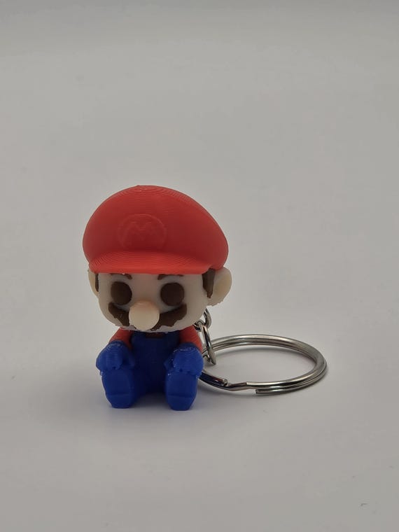 Mario-Inspired Keychain – Retro Gamer Bag Charm, PLA Plastic Collectible accessory