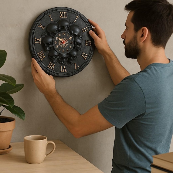 3D Printed Skull Clock: Geeky Gothic Home Decor