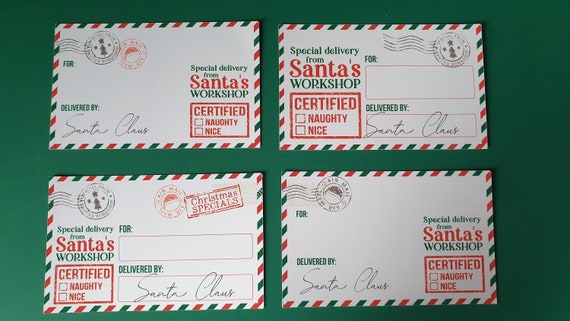 Santa Postcard Stickers, Naughty or Nice Gift Labels