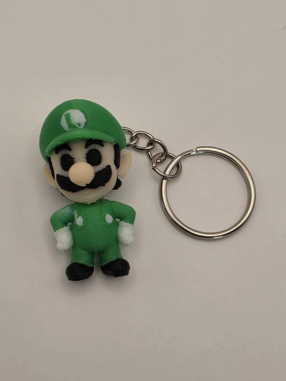 Mario-Inspired (Luigi) Mini Figure Keychain – Retro Gamer Bag Charm, Collectible Accessory