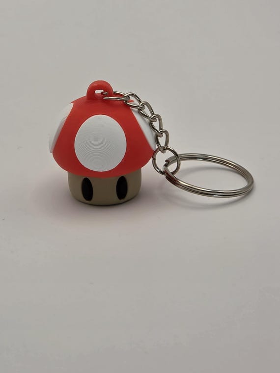 Mario-Inspired (Toad) Mini Figure Keychain – Retro Gamer Bag Charm, Collectible Accessory
