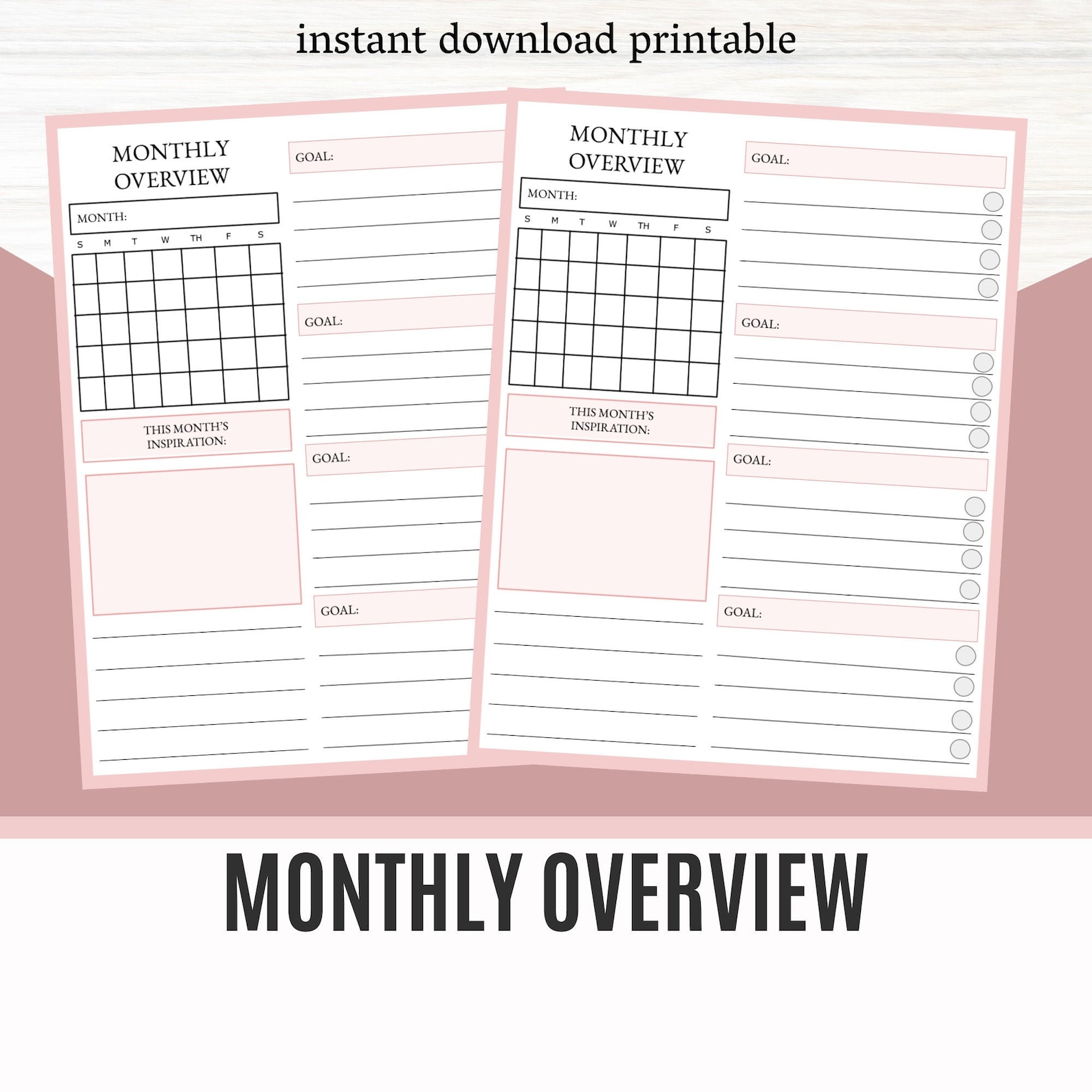 Month Overview Printable Month Overview Printable