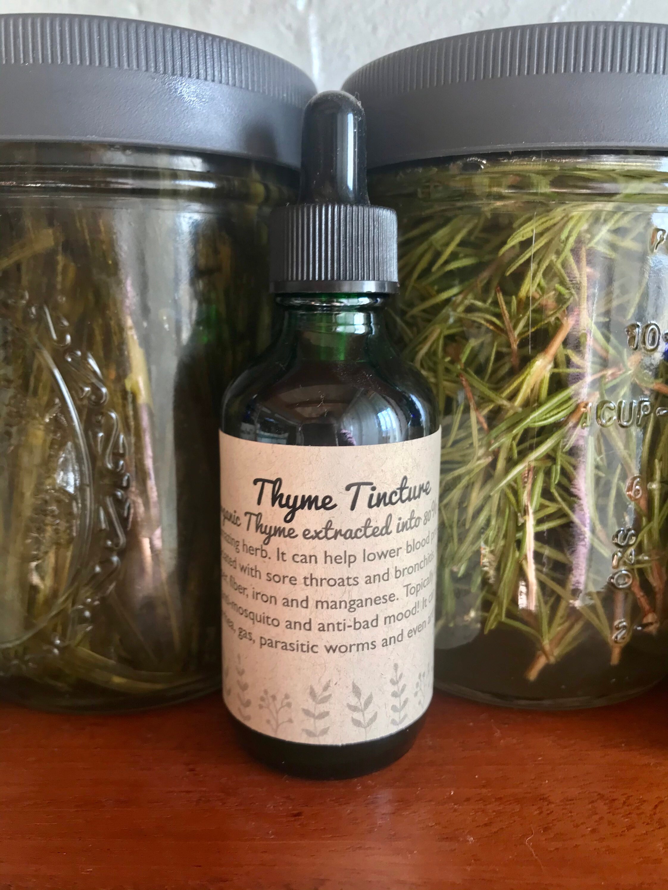 Thyme Tincture Herbal Tincture 2 oz 60 doses Organic Thyme Etsy