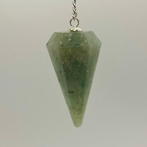 Green Aventurine Gemstone Pendant - With Chain