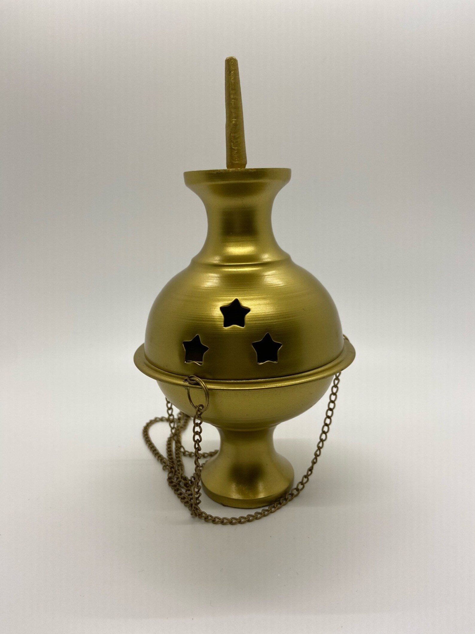 Hanging Gold Finish Incense Censer Burner With Chain Etsy