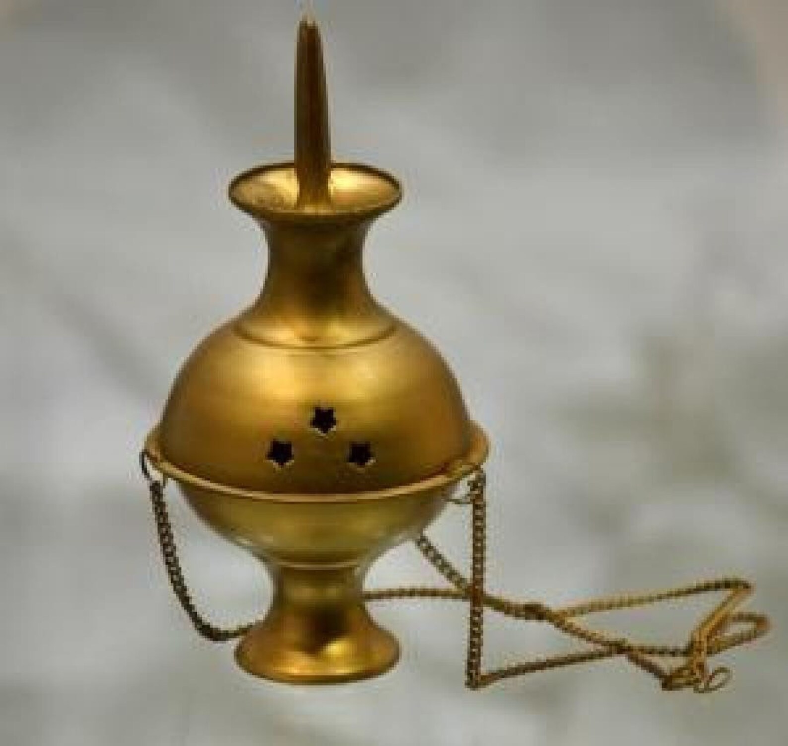 Hanging Gold Finish Incense Censer Burner With Chain Etsy