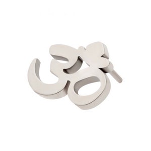 Titanium threadless OM symbol earring | body jewelry | cartridge jewelry | flat jewelry | helix jewelry | hypoallergenic
