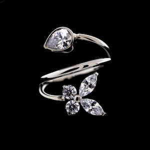 Titanium double ended twist side facing hinged butterfly clicker | butterfly jewelry |  cartridge piercing | faux triple hoop