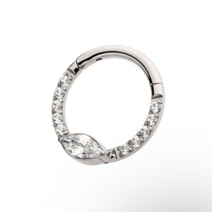 Titanium eye front facing clicker | blingy clicker | septum ring | daith ring | crystal septum ring | crystal daith hoop | body jewelry