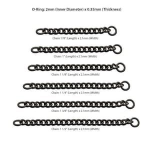 Black titanium chain | black nose chain | black industrial chain | o ring chain for nose | o ring chain for ear | black jewelry | goth