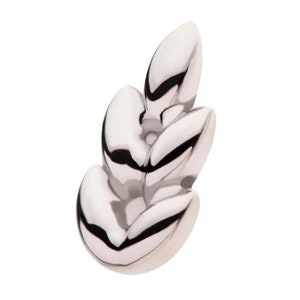 May include: Silver leaf-shaped charm with a smooth, shiny finish. The charm is made up of multiple overlapping leaves, creating a layered effect.