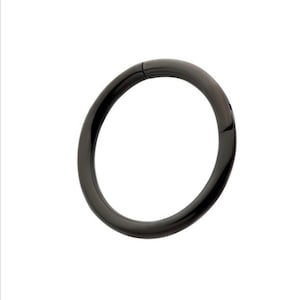 Black titanium basic hinged segment clicker | black nose hoop | black septum ring | black body jewelry | black conch ring | 20g | 18g | 16g