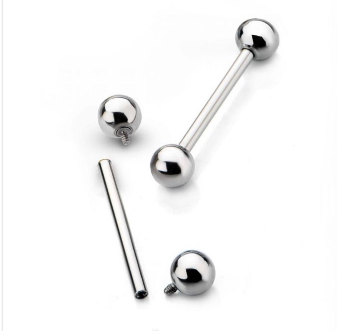 14 Gauge Internally Threaded Barbell Tounge Barbell Tounge Piercing Tounge Jewelry 12.7mm 14mm