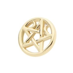 May include: A gold-colored pendant featuring a five-pointed star within a circle.