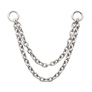 Titan oder Gold 2-stufige Rollo Kette | ohne Kette | Ohrkette | Goldkette | Titan Kette | Körperkette | nickelfrei
