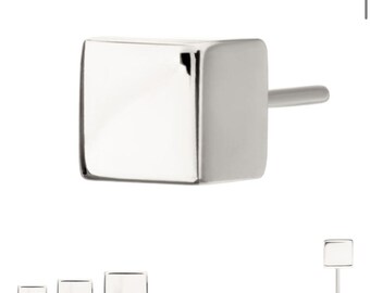 Titanium or gold 3d cube piercing  | square earrings  | square helix  | cartilage piercing | ear piercing | helix piercing | cute piercings