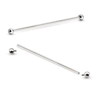 Titanium internally threaded industrial barbell | industrial jewelry | basics | 16 gauge jewelry | 14 gauge jewelry | 12 gauge jewelry