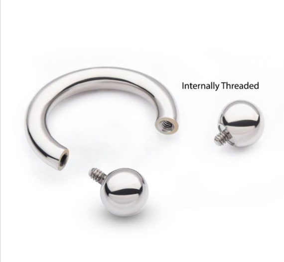 12G 5mm Ball Surgical Steel Horseshoe Circular Barbell – 7/16" (11mm) Diameter