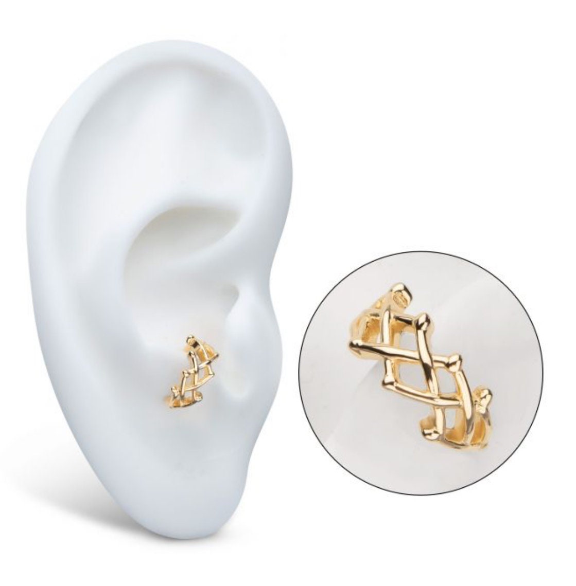 14kt Yellow Gold Woven Crown of Thorns Side Facing Hinged Segment