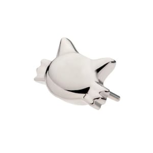 Titanium threadless cats head earring | threadless jewelry | cartilage jewelry | tragus jewelry | Philtrum jewelry | cat jewelry