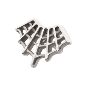 Titanium internally threaded fan shape spiderweb earring | spiderweb jewelry | goth earrings | goth helix jewelry | goth conch jewelry