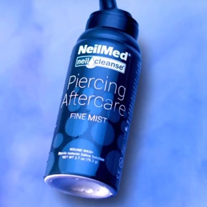 2.7oz Piercing aftercare | sterile saline | Neilmed | piercing spray | irritation bump remover | piercing tool | travel size