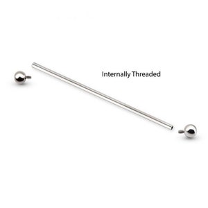 Titanium Internally Threaded Industrial Barbell | Industrial Jewelry ...