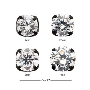 black PVD Titanium Threadless 4-Prong CZ Front Facing Tophelix piercing | nose piercing | medusa piercing | unique earrings | titanium ea