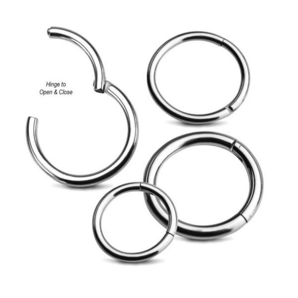 Titanium hinged segment clicker | nose ring | nostril hoop | seamless ring | ear hoop | daith hoop | nickel free
