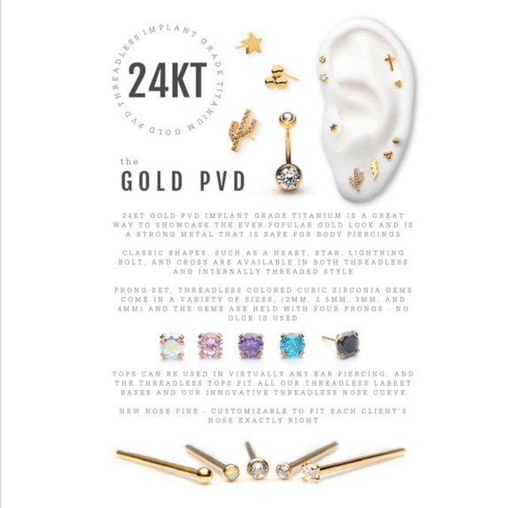 Internally Threaded Small Lightning Bolt Gold PVD Implant Grade Titanium Labret Internally Threaded Small Lightning Bolt Gold PVD Implant Grade Titanium Labret