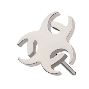 Titanium Threadless Biohazard earring | Body Jewelry | cartridge jewelry | titanium jewelry | push top jewelry | goth jewelry | earrings