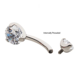 Titanium internally threaded double 3-prong belly ring | bellybutton piercing | 14 gauge | 8mm | 10mm | 11mm | nickel free body jewelry