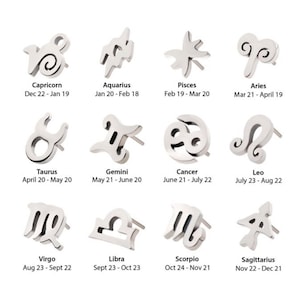 Titanium threadless zodiac sign earrings | zodiac earrings | 20 gauge, 18 gauge | zodiac sign earrings | zodiac jewelry