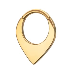 Titanium or 24kt gold or titanium Teardrop Flat Hoop Front Facing Hinged Segment Clicker | septum piercing | daith piercing | cute piercings