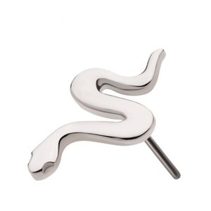 Titanium threadless snake earring | cartilage piercing | conch piercing | flat piercing | snake piercing | goth piercing | 20 gauge piercing