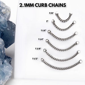 Titanium chunky 2.1mm chain | thick nostril chain | chunky ear curation chain | thick titanium chain | o-ring chain | 2mm