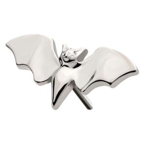 Titanium Threadless Bat with Open Wings earring | bat earrings | Halloween earrings | goth jewelry | cute bat earrings
