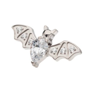 Titanium internally threaded fly bat earring | bat earrings | Halloween earrings | goth jewelry