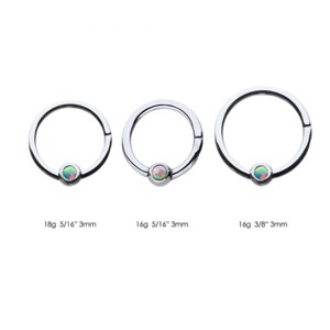 Titanium white opal hinged segment ring | daith ring | simple jewelry | daith clicker | opal clicker | daith jewelry