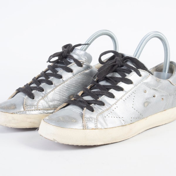 Golden Goose Superstar Women's Sneakers Size 37 Silver Leather